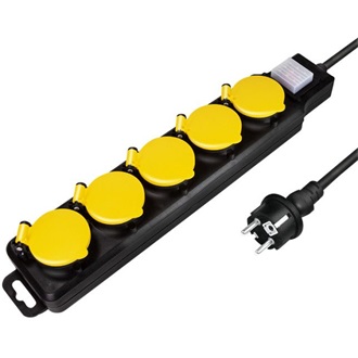 LogiLink LPS255 5db villásdugó CEE 7/3 elosztó 1.5m fekete
