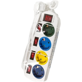 LogiLink LPS257 4db villásdugó CEE 7/3 elosztó 1.5m multi-color