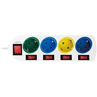 LogiLink LPS257 4db villásdugó CEE 7/3 elosztó 1.5m multi-color