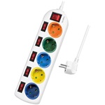 LogiLink LPS258 5db villásdugó CEE 7/3 elosztó 1.5m multi-color