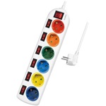 LogiLink LPS259 6db villásdugó CEE 7/3 elosztó 1.5m multi-color