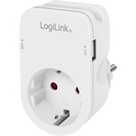 LogiLink PA0247 1db villásdugó CEE 7/3 (EU) konnektor aljzat fehér (telefontartóval)