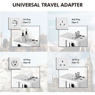 LogiLink PA0357 Travel 2500W univerzális hálózati töltő adapter fehér