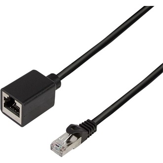 LogiLink Premium RJ45 CAT6A S/FTP -> RJ45 CAT6A S/FTP M/F adatkábel hosszabbító 5m fekete