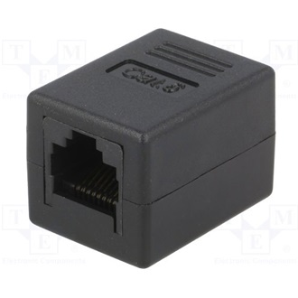 LogiLink RJ45 CAT6 UTP - RJ45 CAT6 UTP F/F toldó fekete 8P8C