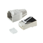 LogiLink RJ45 CAT6 UTP csatlakozó dugó törésgátlóval, 100db szürke