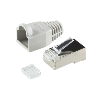 LogiLink RJ45 CAT6 UTP csatlakozó dugó törésgátlóval, 100db szürke