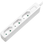 LogiLink Socket outlet 3-way, slim, 1.5m, white