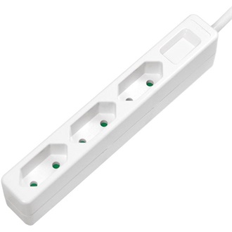 LogiLink Socket outlet 3-way, slim, 1.5m, white