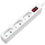 LogiLink Socket outlet 3-way with switch, slim, 1.5m, white