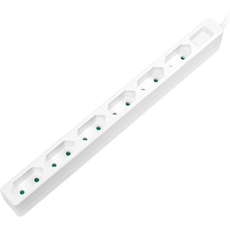 LogiLink Socket outlet 6-way, slim, 1.5m, white