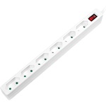 LogiLink Socket outlet 6-way with switch, slim, 1.5m, white