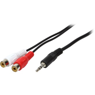 LogiLink Jack stereo 3,5mm -> 2db RCA M/F audio kábel 5m fekete