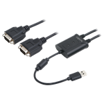 LogiLink USB-A 2.0 -> 2db Serial RS-232 M/M adapter fekete