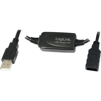 LogiLink USB-A 2.0 - USB-A 2.0 M/F adatkábel hosszabbító 25m fekete