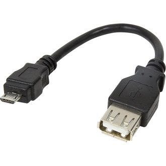 LogiLink USB-B 2.0 micro -> USB-A 2.0 M/F adapter 0.1m fekete