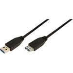 LogiLink USB-A 3.0 - USB-A 3.0 M/F adatkábel hosszabbító 3m fekete