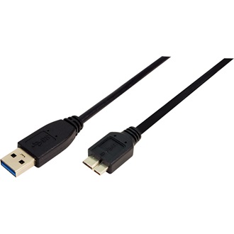 LogiLink USB-A 3.0 -> USB-B 3.0 micro M/M adatkábel 0.6m fekete