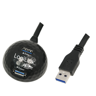 LogiLink USB-A 3.0 - USB-A 3.0 M/F adatkábel hosszabbító 1.5m fekete dokkolóval