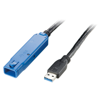 LogiLink USB-A 3.0 -> USB-A 3.0 M/F repeater 10m fekete