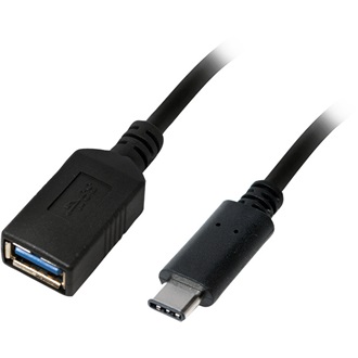 LogiLink USB-C -> USB-A 3.0 M/F adapter 0.15m fekete