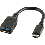 LogiLink USB-C -> USB-A 3.0 M/F adapter 0.15m fekete
