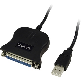 LogiLink USB-A 2.0 -> Parallel DB25 M/F adatkábel 1.5m fekete