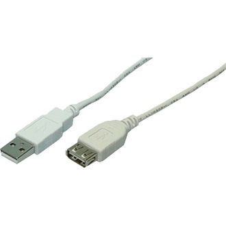 LogiLink USB-A 2.0 -> USB-A 2.0 M/F adatkábel hosszabbító 2m szürke