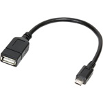 LogiLink USB-B 2.0 micro -> USB-A 2.0 M/F adatkábel 0.2m fekete OTG