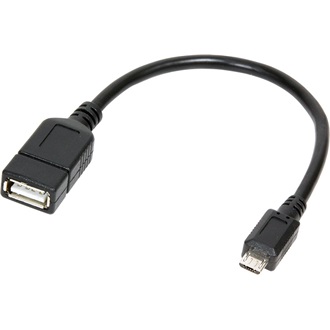LogiLink USB-B 2.0 micro -> USB-A 2.0 M/F adatkábel 0.2m fekete OTG
