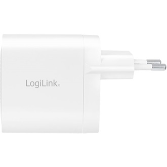 LogiLink USB tápcsatlakozó adapter, 2x USB-C port (PD), GaN-technológia, 40 W