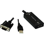 LogiLink VGA USB-A 2.0 -> HDMI M/F adapter fekete