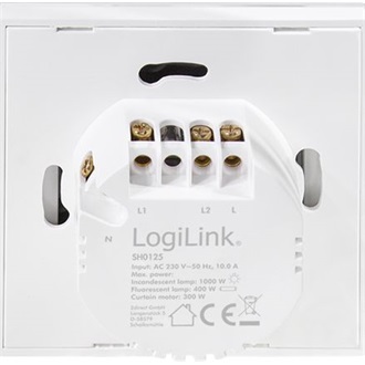 LogiLink Wi-Fi intelligens kettős fali kapcsoló, Tuya kompatibilis