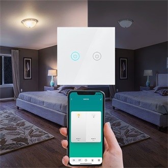 LogiLink Wi-Fi intelligens kettős fali kapcsoló, Tuya kompatibilis