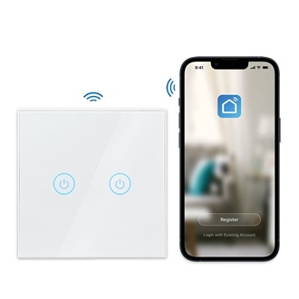 LogiLink Wi-Fi intelligens kettős fali kapcsoló, Tuya kompatibilis