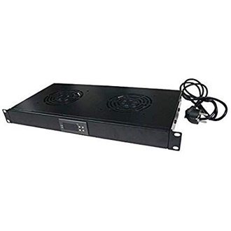 Logilink 19" Fan Unit 2 fans w. thermostat, 1U rack-mount, black