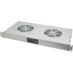 Logilink 19" Fan Unit 2 fans w. thermostat, 1U rack-mount, light grey