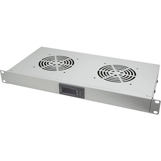Logilink 19" Fan Unit 2 fans w. thermostat, 1U rack-mount, light grey