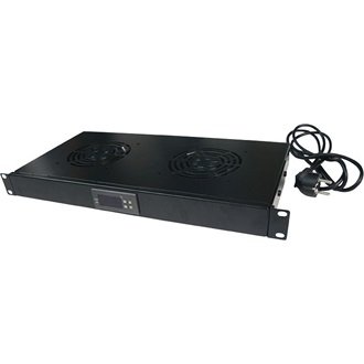 Logilink 19" Fan Unit 4 fans w. thermostat, 1U rack-mount, black