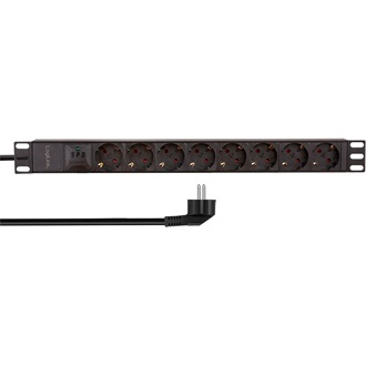 LogiLink PDU8C04 8db villásdugó CEE 7/3 (EU) rack elosztó fekete PDU