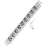 Logilink 19" PDU 9 utas német aljzat, világosszürke