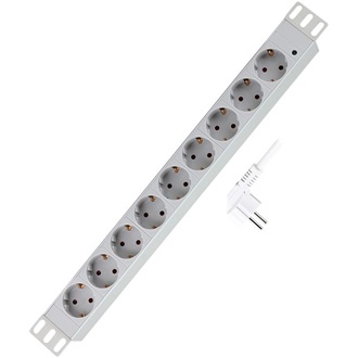 Logilink 19" PDU 9 utas német aljzat, világosszürke