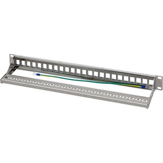 Logilink 19" Patch panel 24 trapézkő csatlakozóhoz, hátsó kábelkezelővel