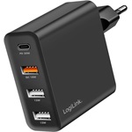 Logilink 4 portos USB aljzat adapter, 48 W, 1x USB-C PD és 3x USB-A QC