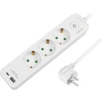 Logilink Aljzat 3 utas + kapcsoló, 3x CEE 7/3, 1x USB-A, 1x USB-C, 1,5 m, fehér