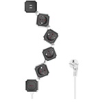 Logilink Aljzat 4-es, 4x CEE 7/3 + 2x USB-A, rugalmas, 1,5 m