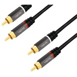 LogiLink 2db RCA -> 2db RCA M/M audio kábel 0.5m fekete