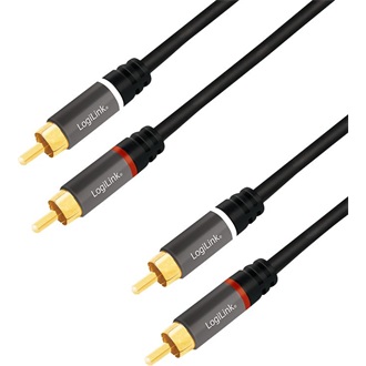 LogiLink 2db RCA -> 2db RCA M/M audio kábel 3m fekete