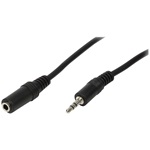 LogiLink Jack stereo 3,5mm (3pin) -> Jack stereo 3,5mm (3pin) M/F audio kábel hosszabbító 3m fekete