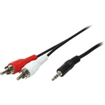 LogiLink Jack stereo 3,5mm (3pin) -> 2db RCA M/M audio kábel 5m fekete